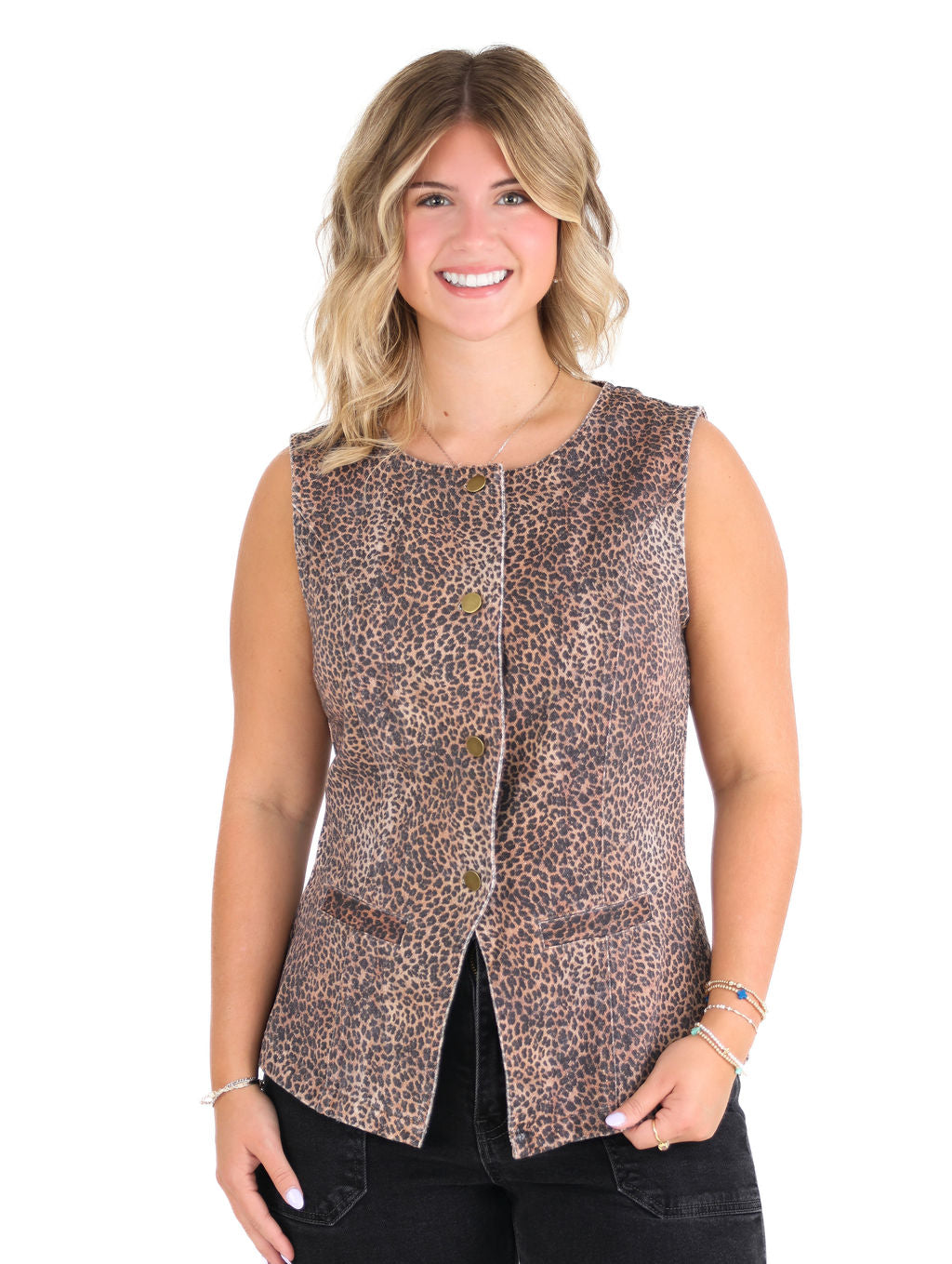 Leopard Print Sleeveless Vest