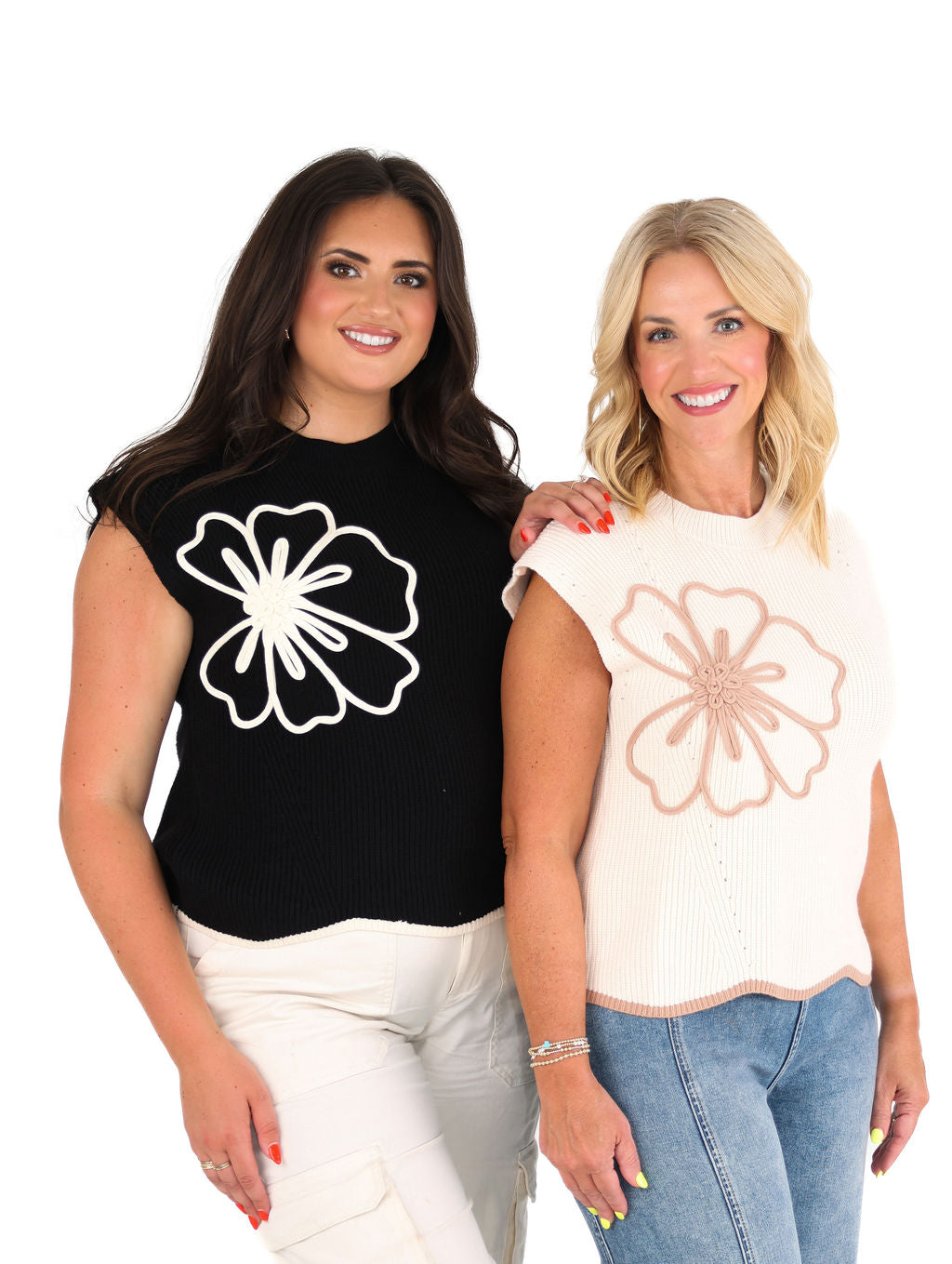 Floral Scallop Hem Sweater