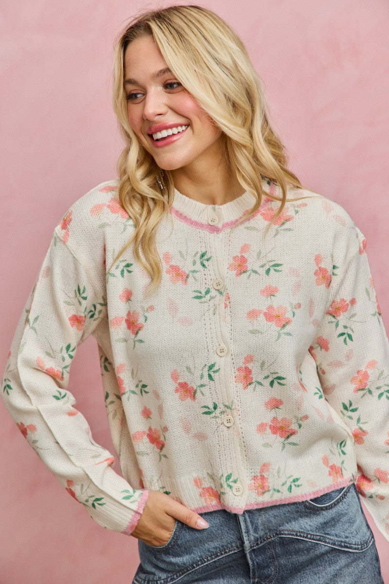 Floral Sweater Cardigan