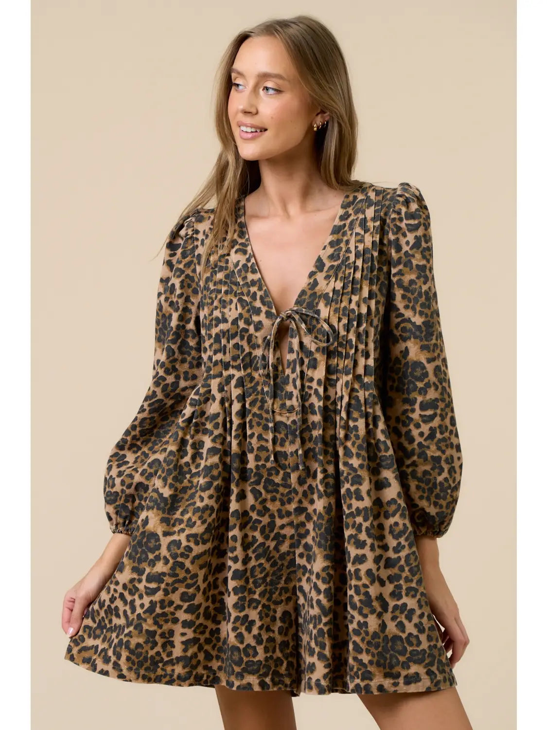 Leopard Pleated Romper