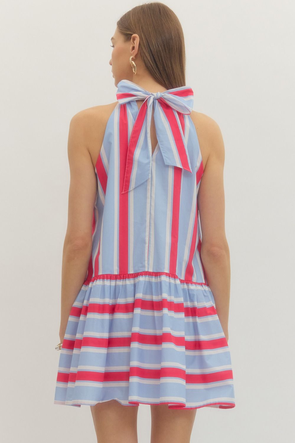Striped Sleeveless Mini Dress