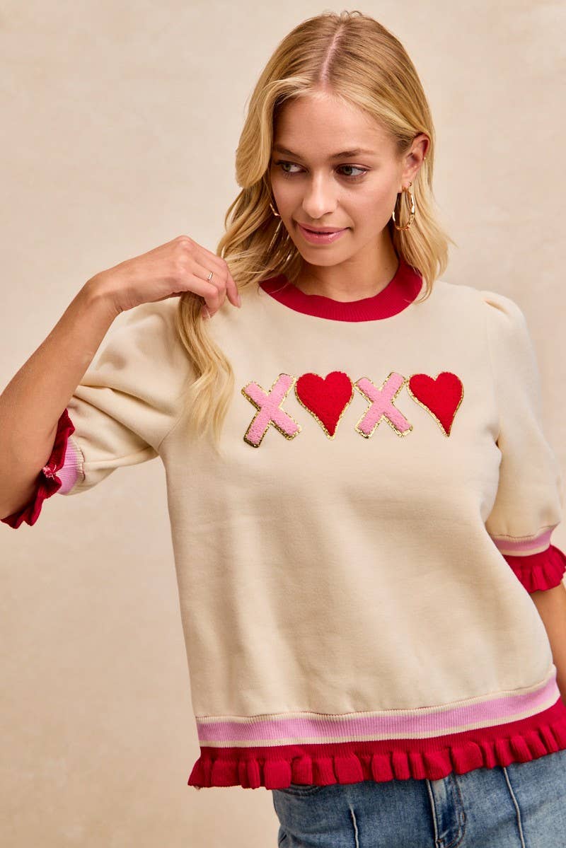 XOXO Puff Sleeve Top