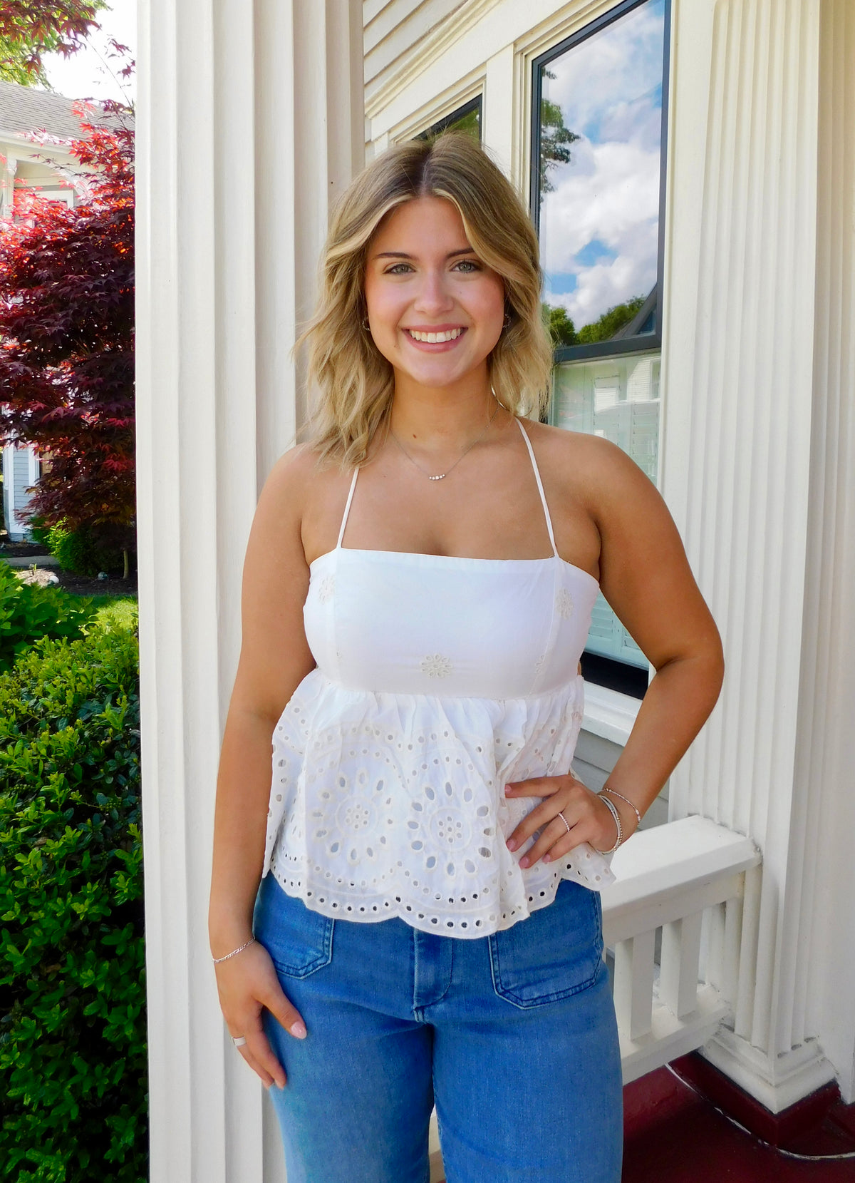 White Embroidery Top
