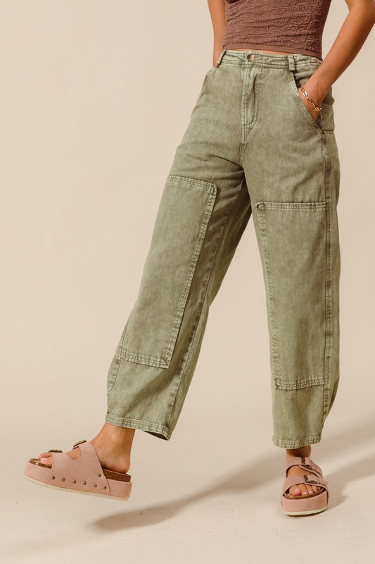Mineral Washed Barrel Pants