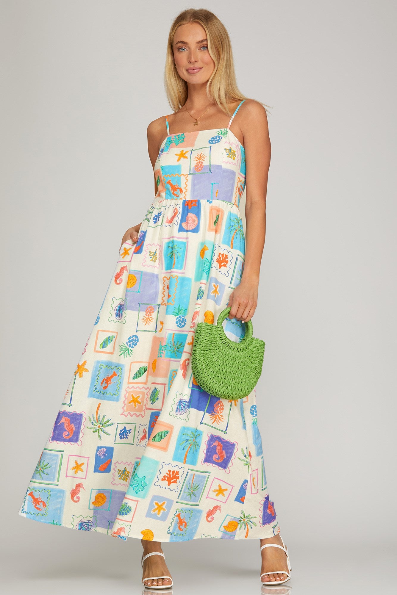 Cami Woven Printed Maxi Dress