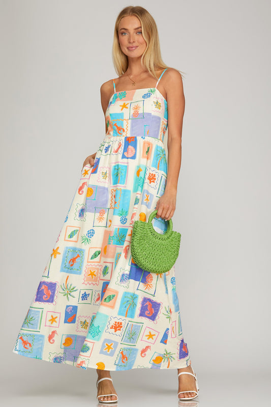 Cami Woven Printed Maxi Dress