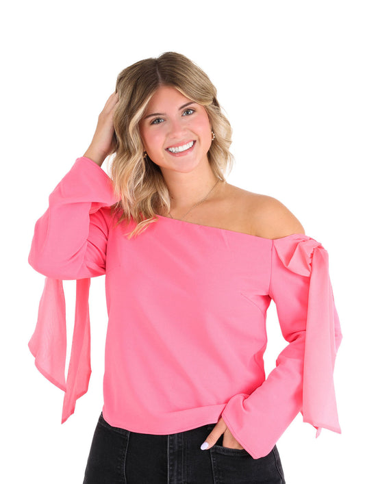 Off Shoulder Bow Tie Detailed Top