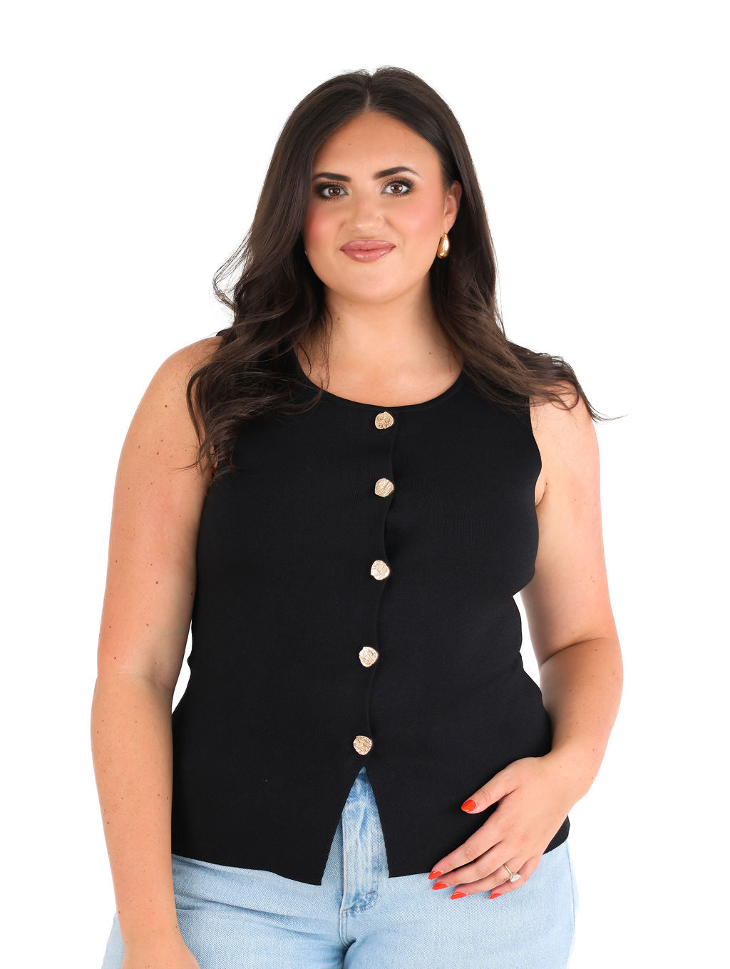 Sleeveless Longline Sweater Vest