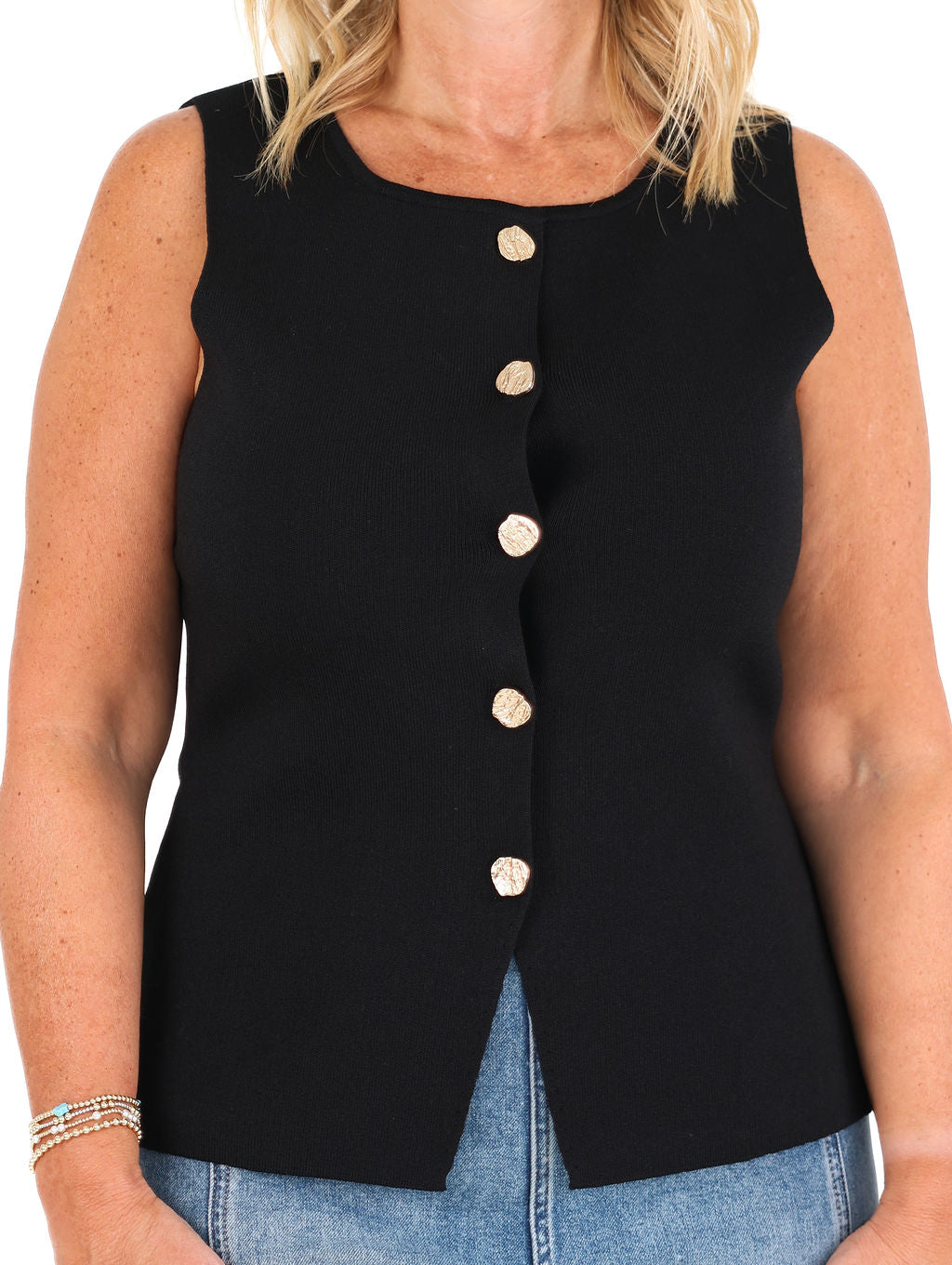 Sleeveless Longline Sweater Vest