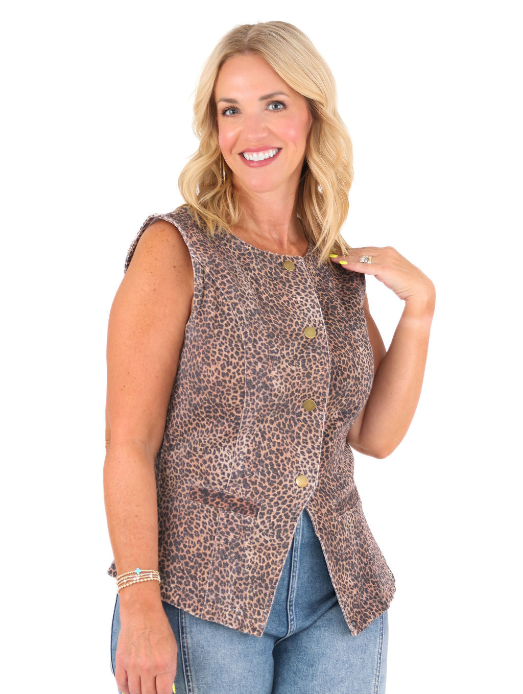 Leopard Print Sleeveless Vest