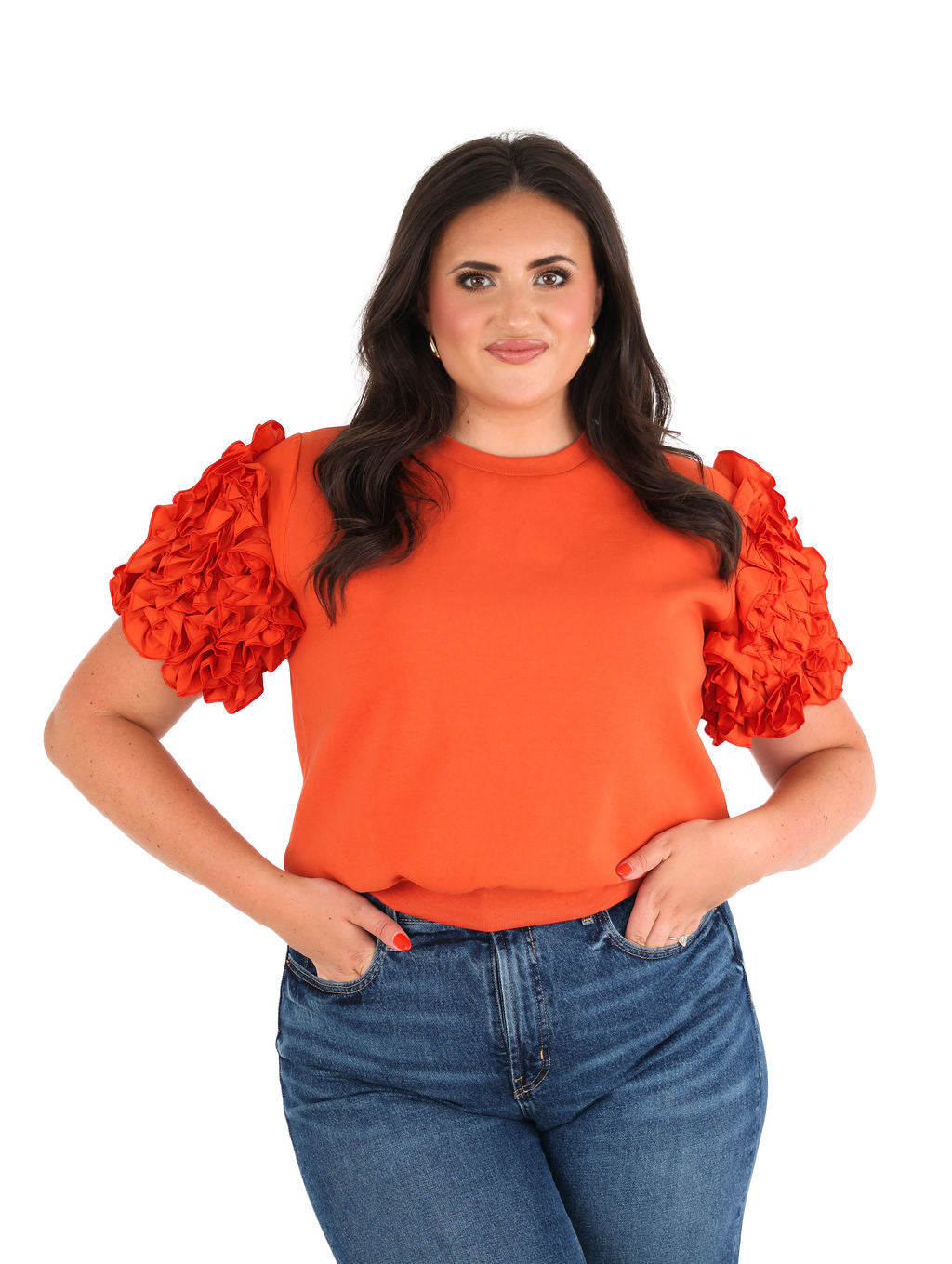 Ruffled Puff-Sleeve Top