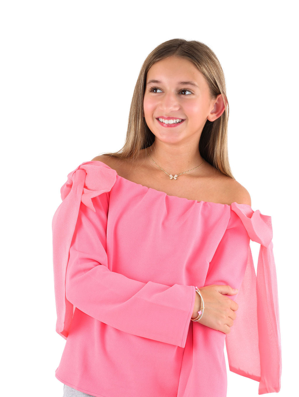 Off Shoulder Bow Tie Detailed Top