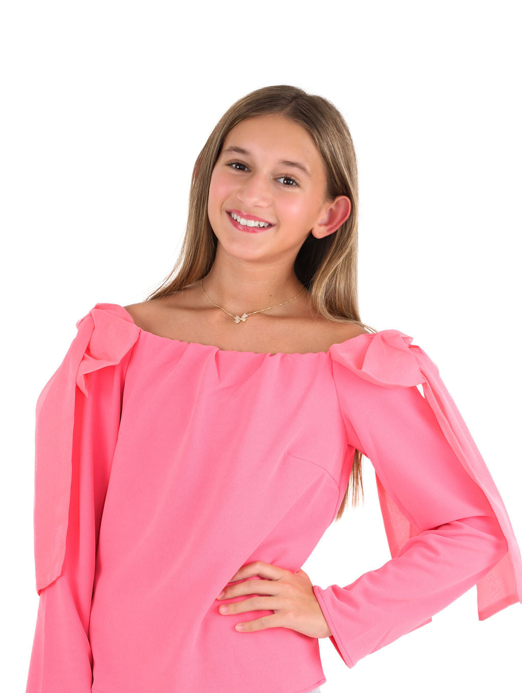 Off Shoulder Bow Tie Detailed Top