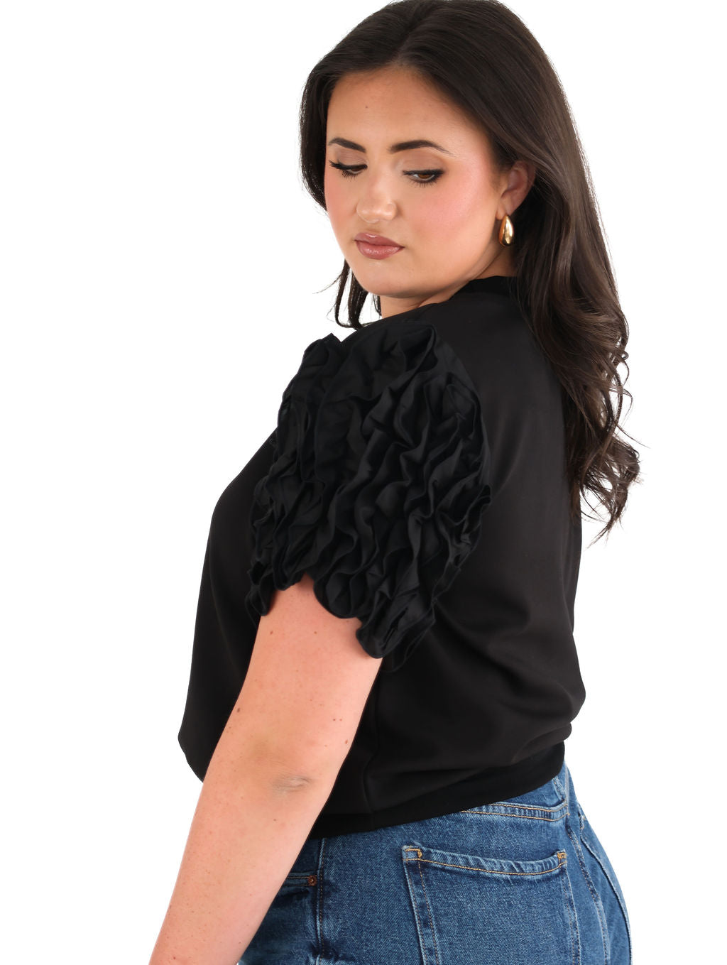 Ruffled Puff-Sleeve Top