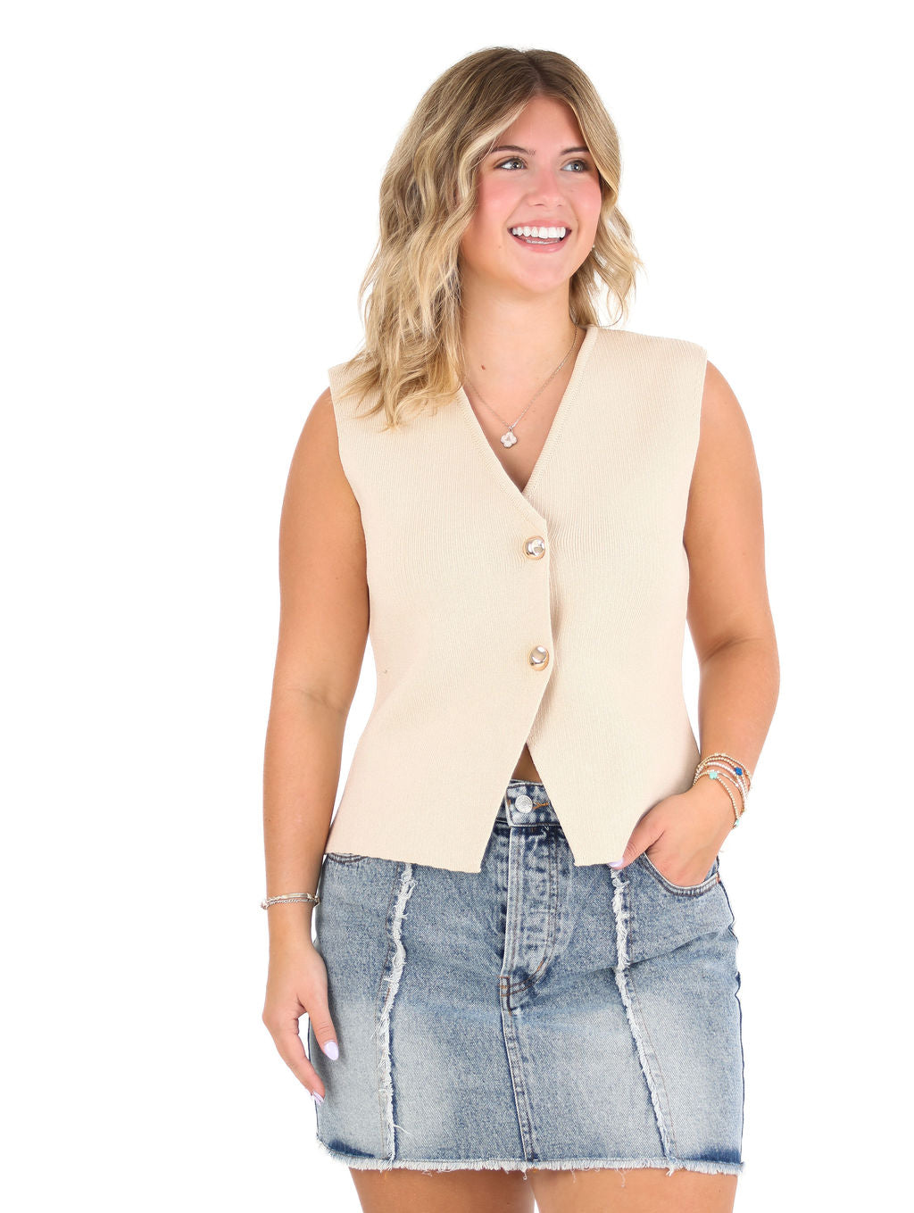 Frayed Hem Jean Skirt