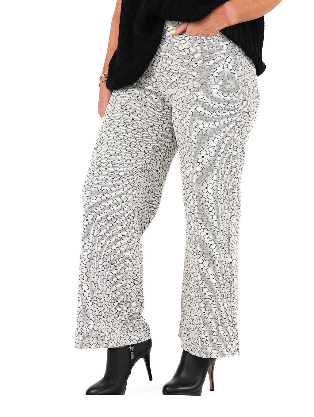 Cropped Floral Print Wide Leg Pants