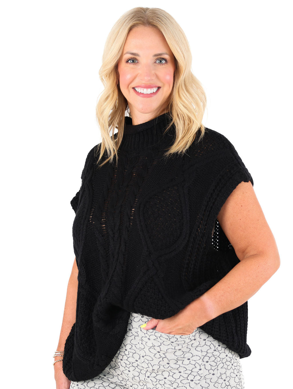 Sleeveless Cable Sweater