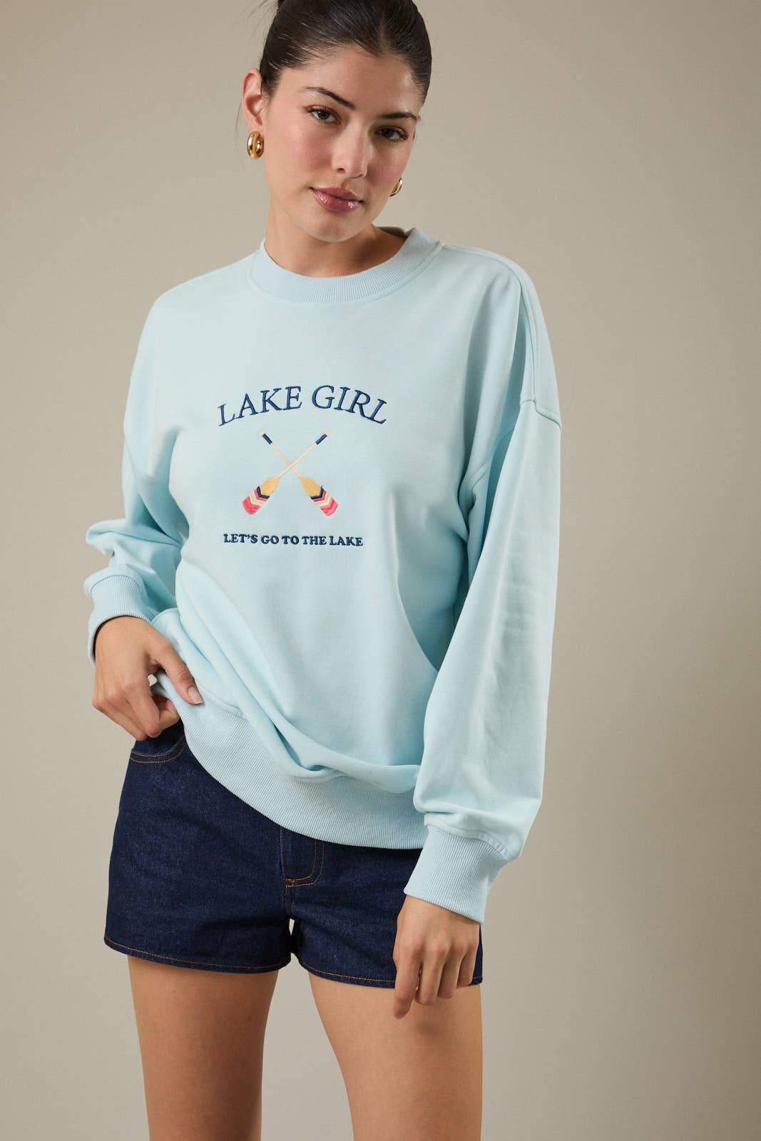 Lake Girl Embroidered Sweatshirt