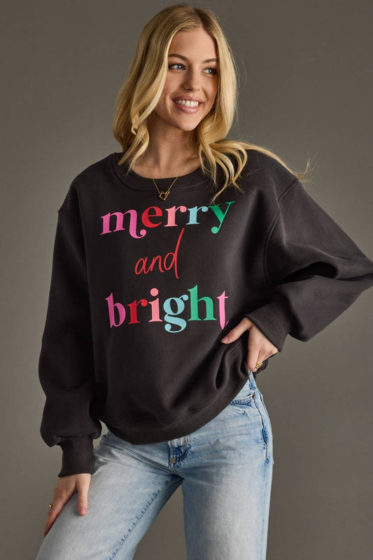 Charcoal Merry & Bright Sweatshirt
