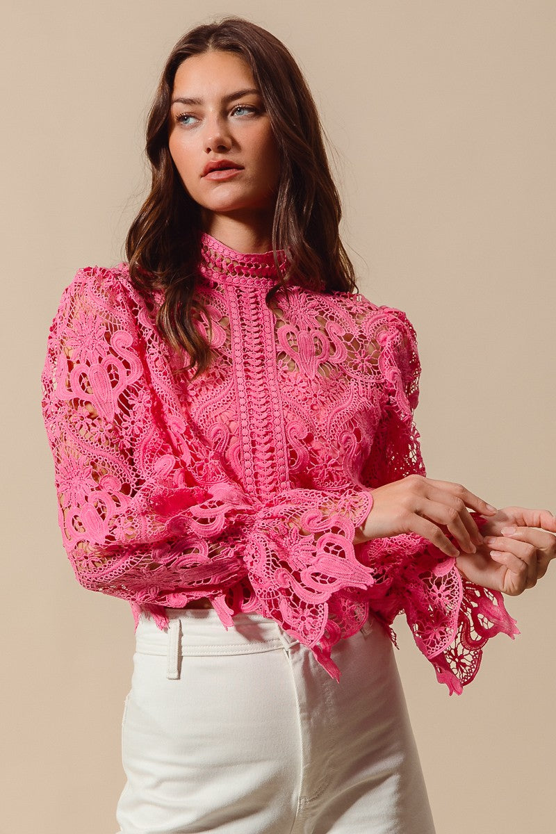 Floral Lace Romantic Blouse