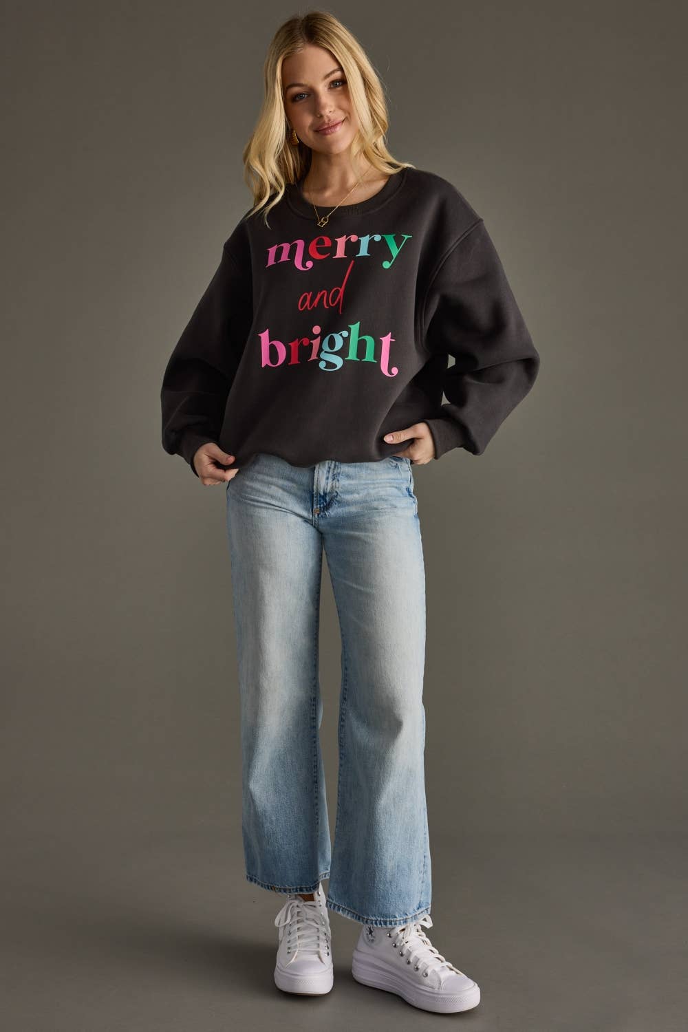 Charcoal Merry & Bright Sweatshirt