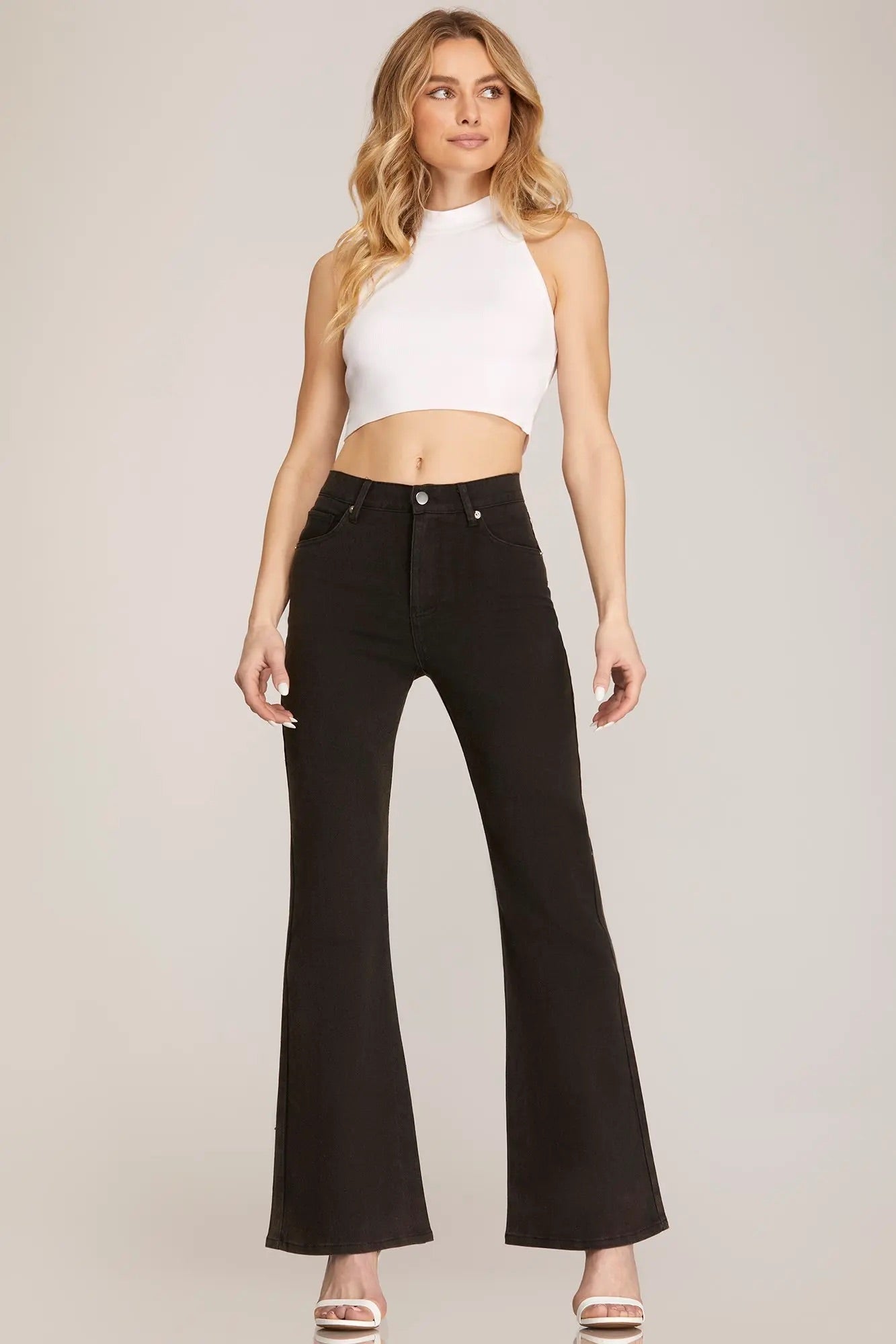 High Rise Boot Cut Black Jeans