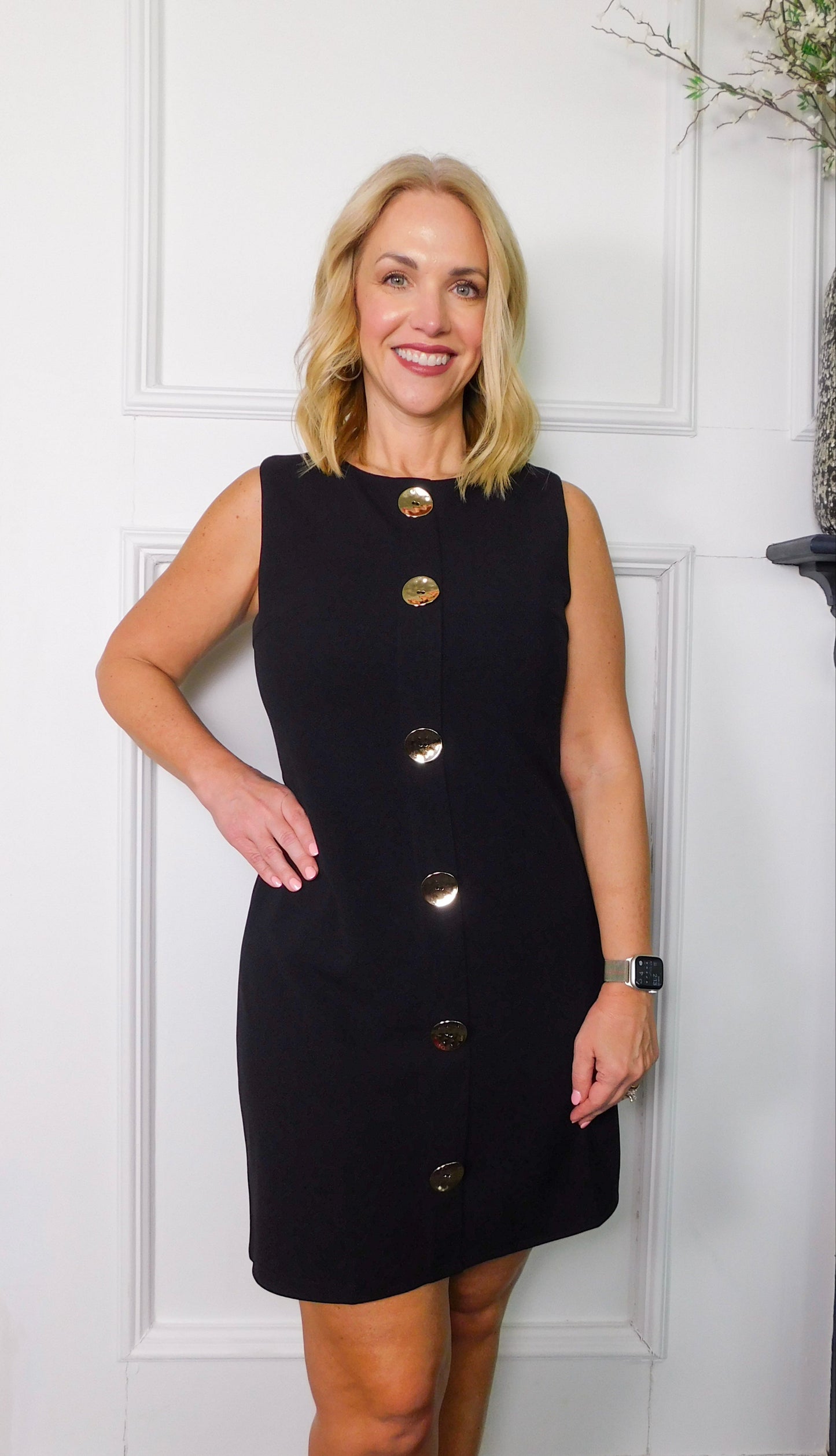 Sleeveless Button Down Mini Dress