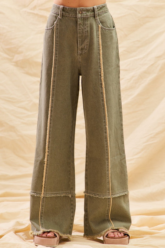 Mid Rise Frayed Denim Jeans