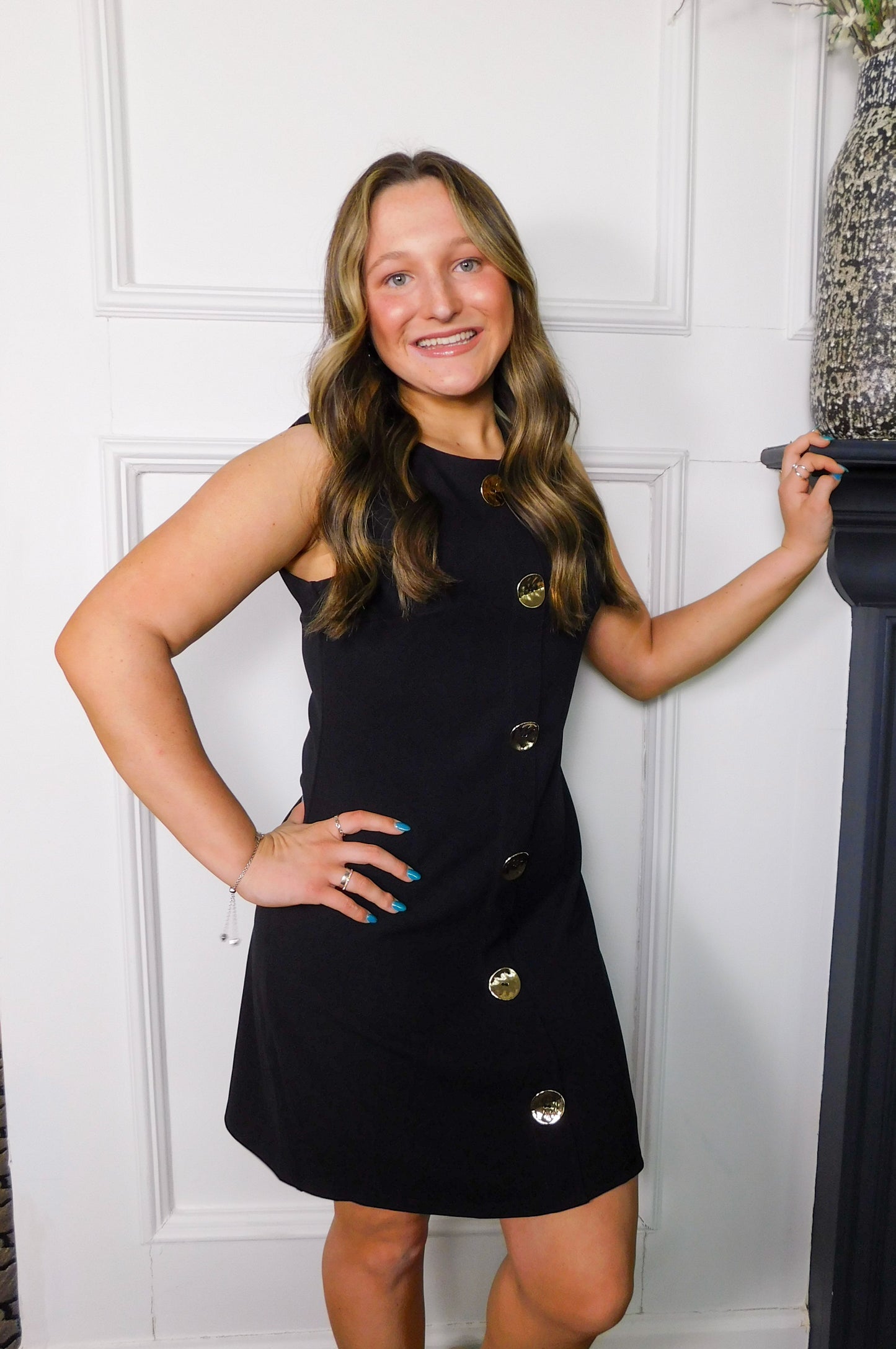 Sleeveless Button Down Mini Dress