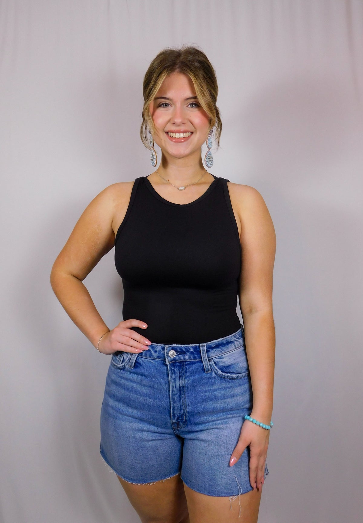 Boat Neck Sleeveless Bodysuit
