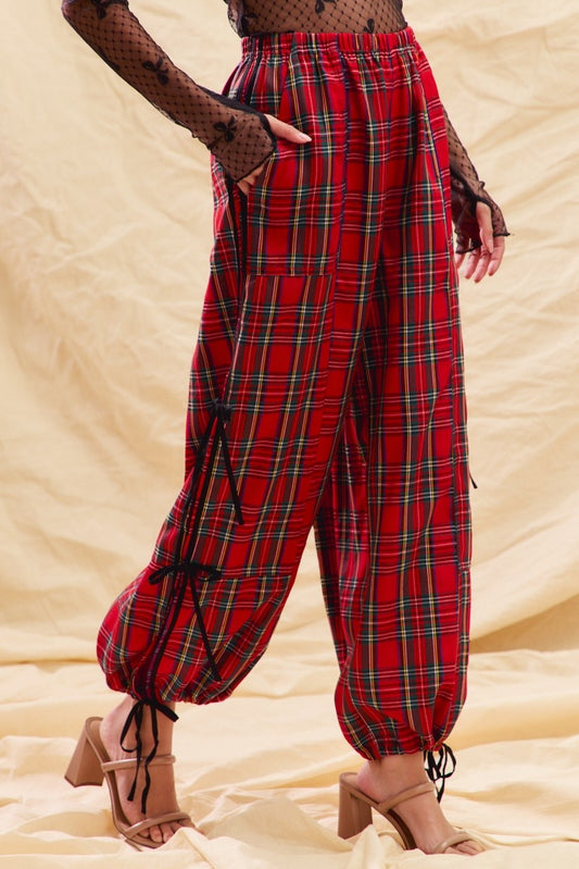Christmas Checkered Plaid Jogger Track Pants
