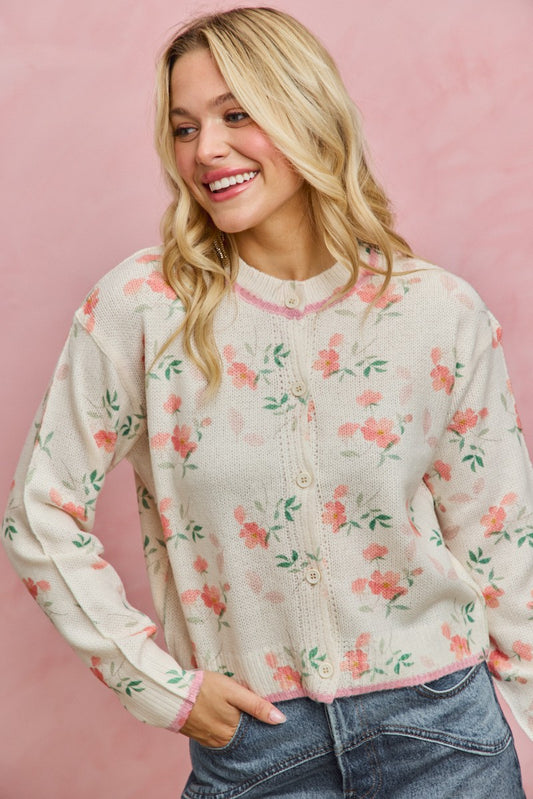 Floral Sweater Cardigan