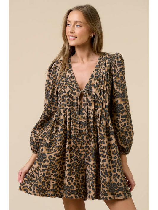Leopard Pleated Romper