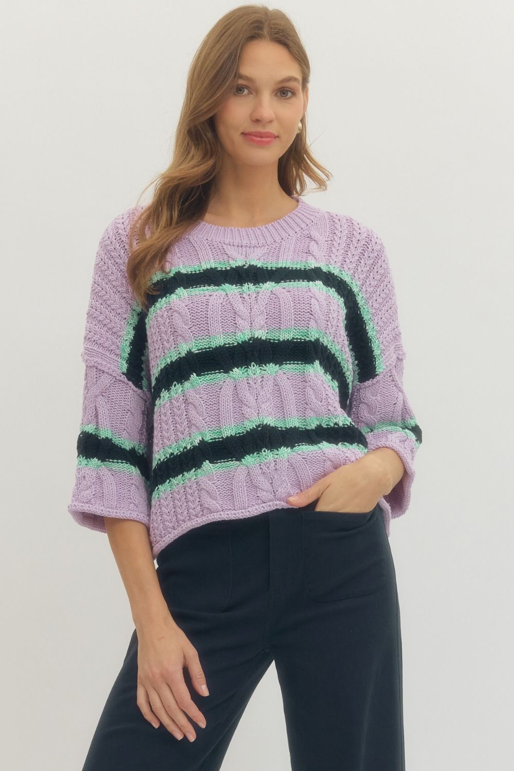 Striped Round Neck Sweater