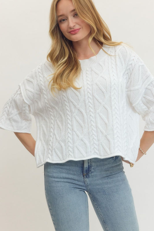 Solid White Pullover Sweater