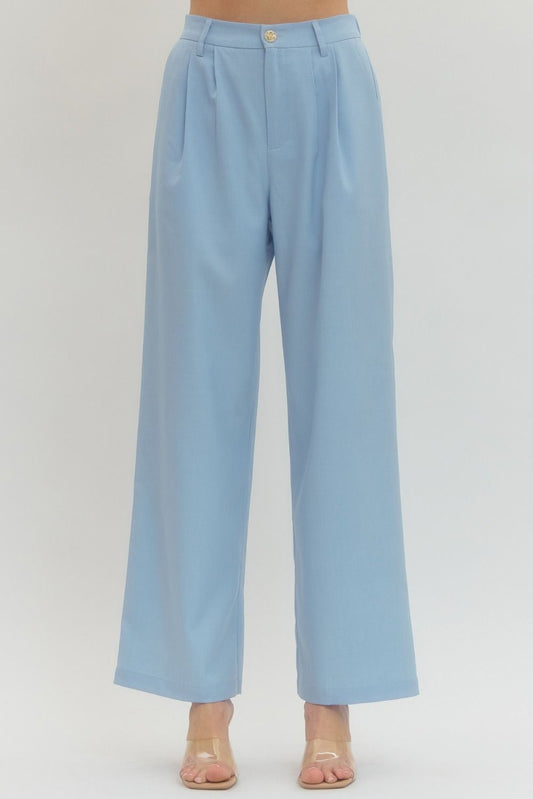 Light Blue Pleated Pants