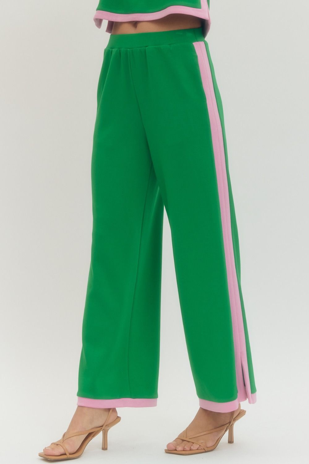 Solid Knit Wide Leg Pants